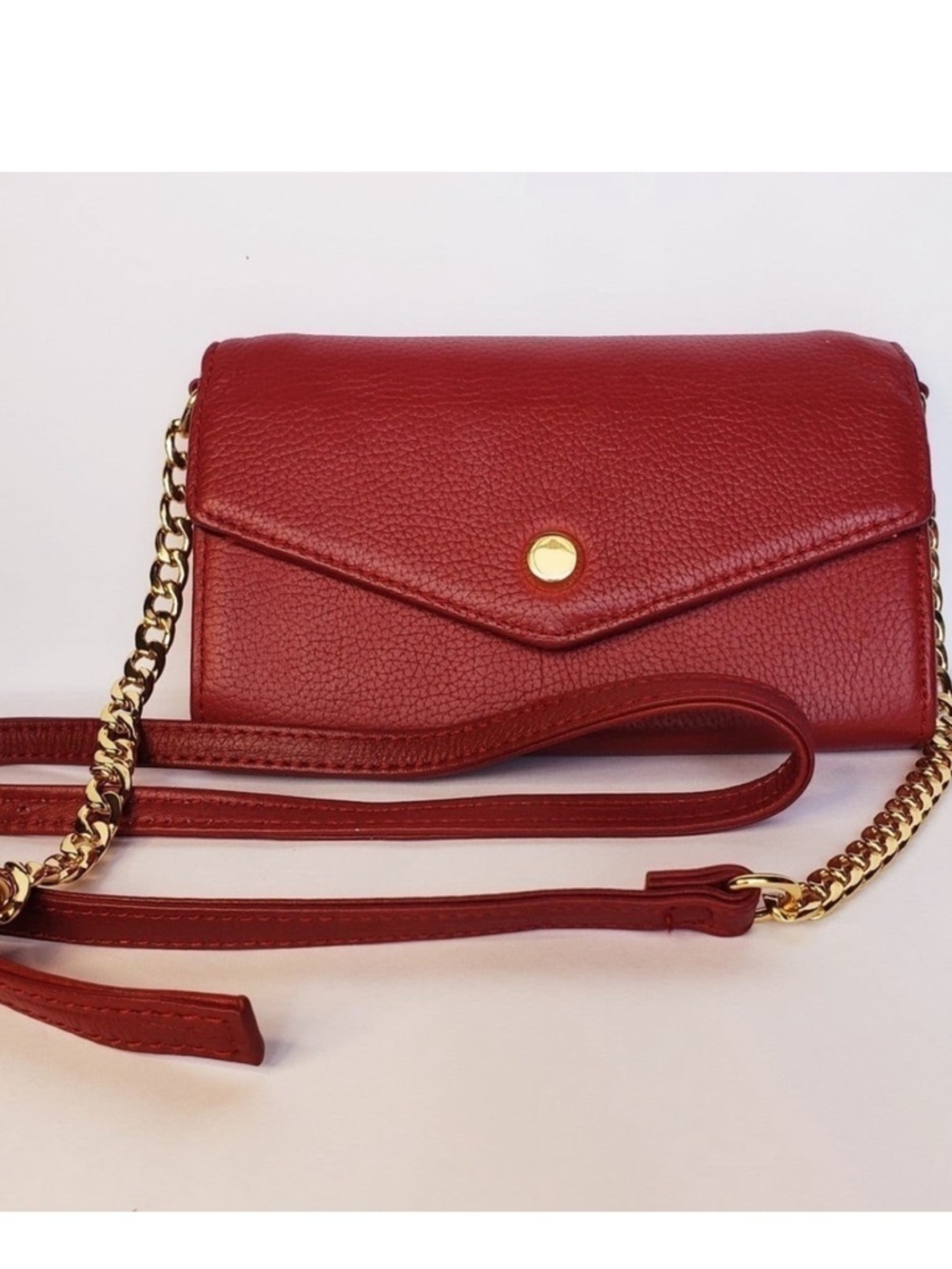 Leather crossbody Wine convertible RFID smartphone wallet Stella & Max NWOT